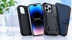 Verschillende soorten telefoonhoesjes waaronder back cover, rugged case en bookcase