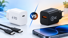 USB-C Power Delivery oplader vergeleken met Quick Charge oplader