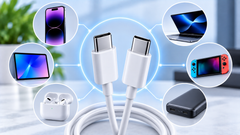 USB-C naar USB-C kabel voor telefoon, tablet, laptop en powerbank