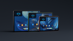 Officiële productfoto met de nieuwe Amazon Alexa Tablets 12 Pro, 11 en 8 op een donkere achtergrond.