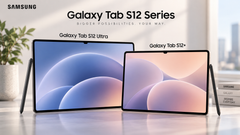 Samsung Galaxy Tab S12 Ultra en Galaxy Tab S12 Plus naast elkaar