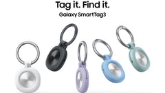 Samsung Galaxy SmartTag3 met officiële accessoires in verschillende kleuren