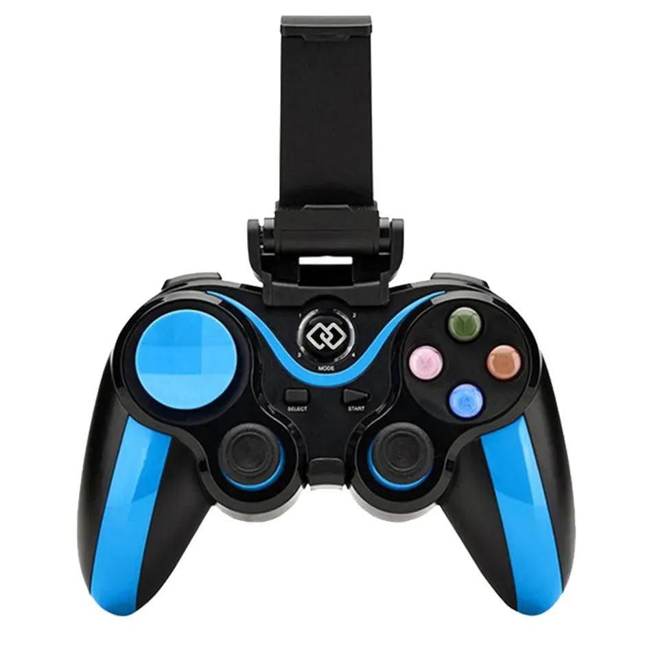 Draadloze Game Controller – Bluetooth Gamepad voor iOS, Android & PC – Telefoonhouder – Blauw/Zwart