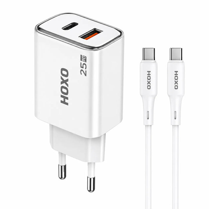 25W PD 2-in-1 GaN Fast Charger met USB-C Kabel-Ilumina Benelux