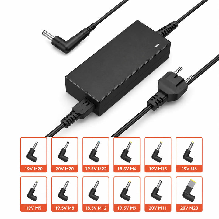 90W Universele Laptop Oplader – 12 Verwisselbare Connectoren – Geschikt voor HP, Dell, Lenovo, Acer, Asus, Toshiba en meer-Ilumina Benelux