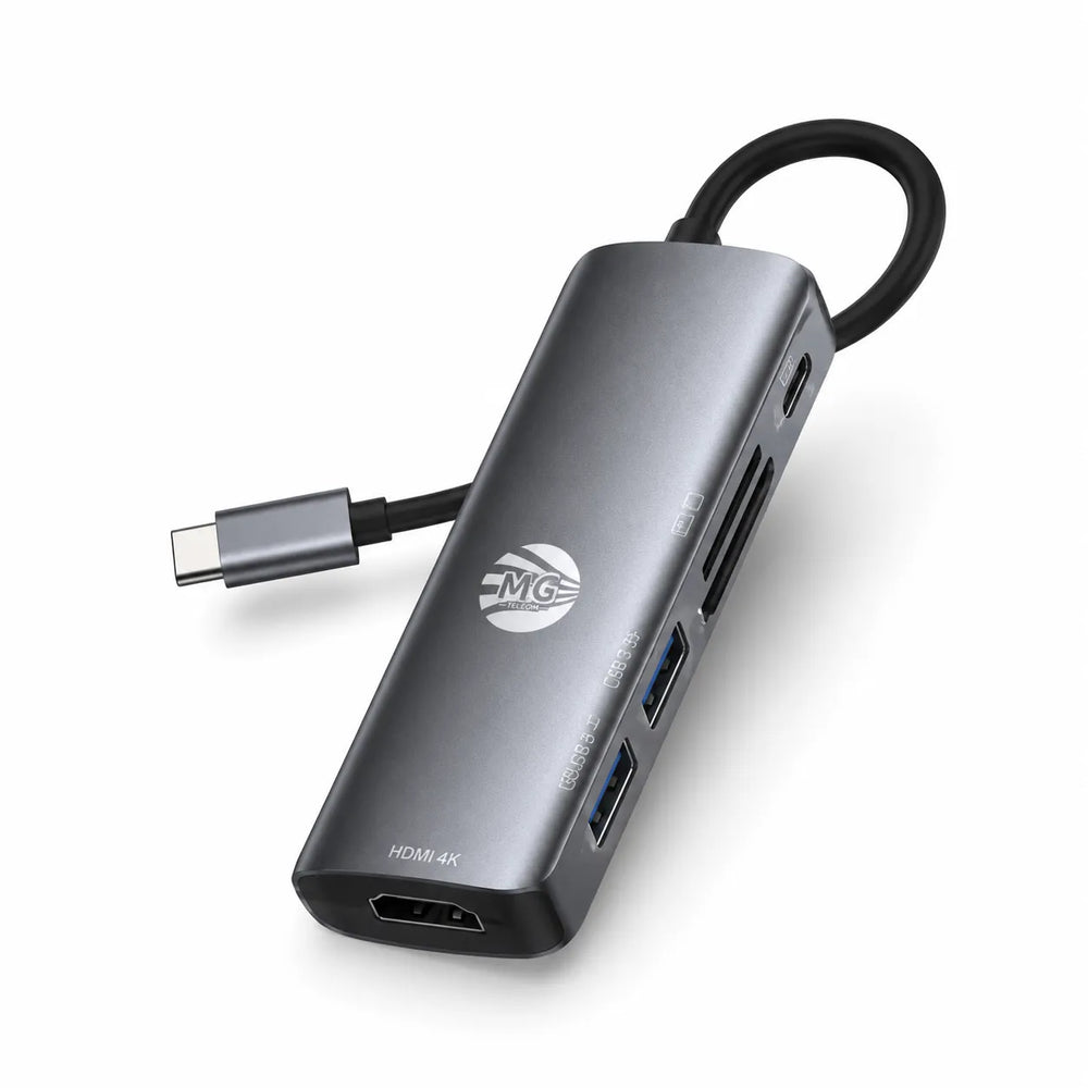 6-in-1 USB-C Hub – Type-C naar HDMI Adapter – Docking Station-Ilumina Benelux