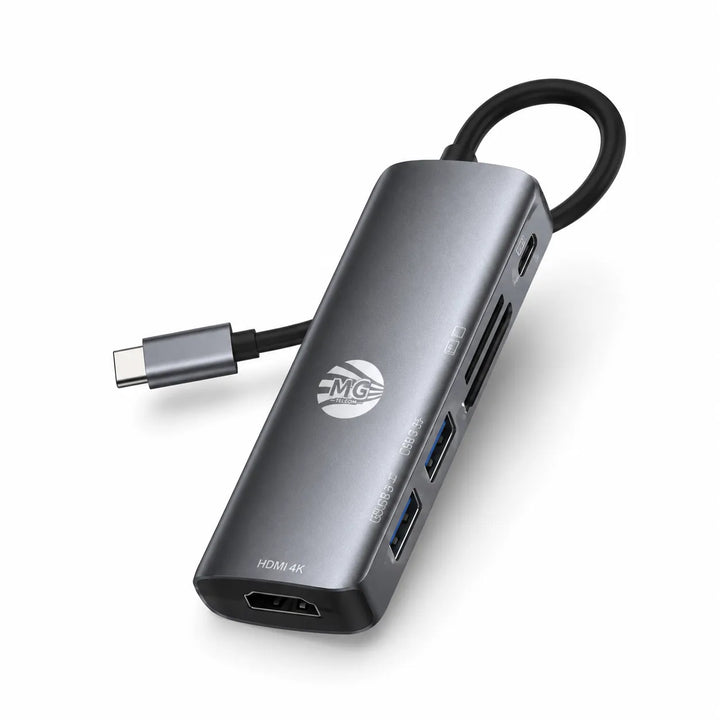 6-in-1 USB-C Hub – Type-C naar HDMI Adapter – Docking Station-Ilumina Benelux