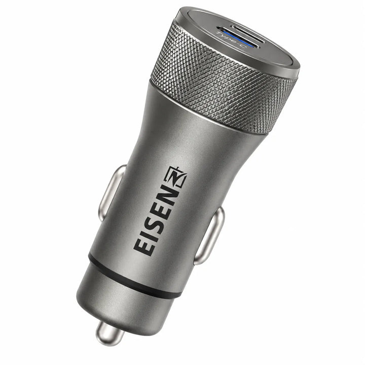 38W USB-C + USB-A Fast Charge Autolader PD & QC Zilver-Ilumina Benelux