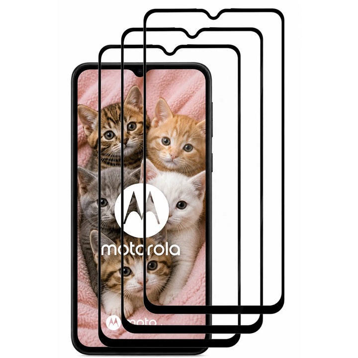 Motorola Moto E7 Screenprotector Glas Gehard 9H Full Cover – 3-Pack-Ilumina Benelux