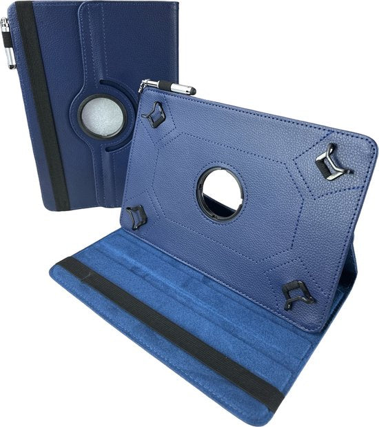 10 inch Tablet Hoesjes – 360° draaibaar Multi-Stand Case – Standfunctie – Donkerblauw-Tablethoesjes-Ilumina Benelux