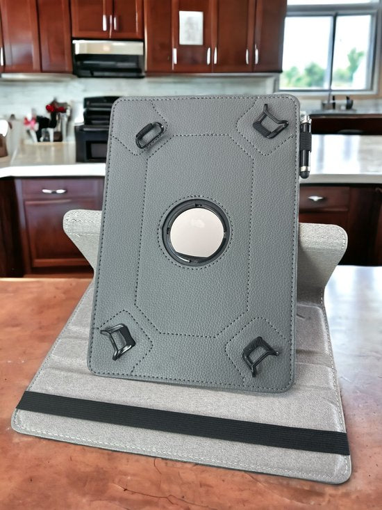 10 inch Tablet Hoesjes – 360° draaibaar – Multi-Stand Standfunctie – Grijs-Tablethoesjes-Ilumina Benelux
