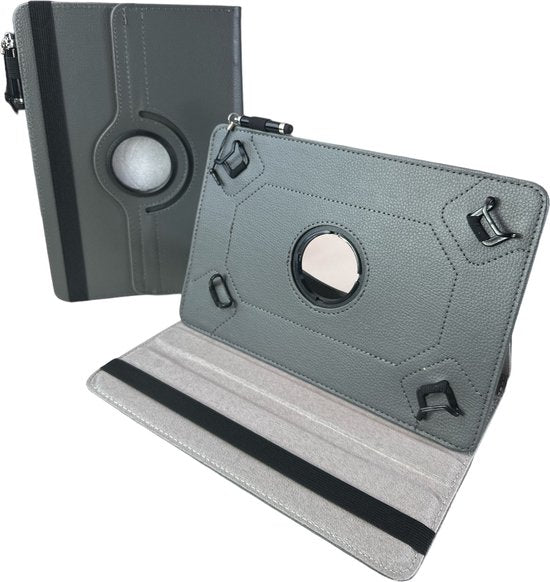 10 inch Tablet Hoesjes – 360° draaibaar – Multi-Stand Standfunctie – Grijs-Tablethoesjes-Ilumina Benelux