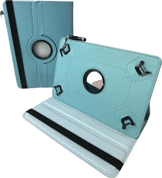10 inch Tablet Hoesjes – 360° draaibaar Multi-Stand – Universeel – Lichtblauw-Tablethoesjes-Ilumina Benelux
