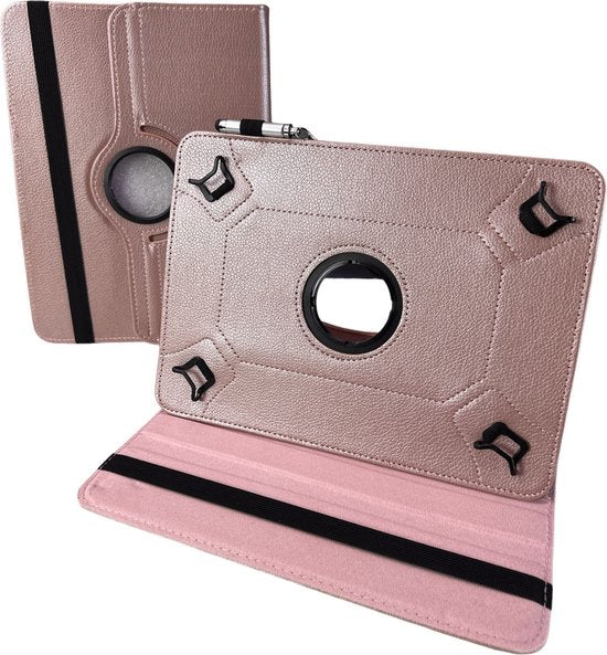 10 inch Tablet Hoesjes – 360° draaibaar Multi-Stand – Universeel – Roségoud-Tablethoesjes-Ilumina Benelux