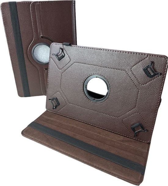 10 inch Tablet Hoesjes – 360° draaibaar – Multi-stand Standfunctie – Bruin-Tablethoesjes-Ilumina Benelux
