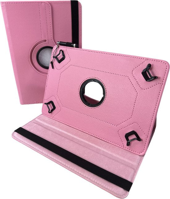 10 inch Tablet Hoesjes – 360° draaibaar – Multi-stand Standfunctie – Lichtroze-Tablethoesjes-Ilumina Benelux