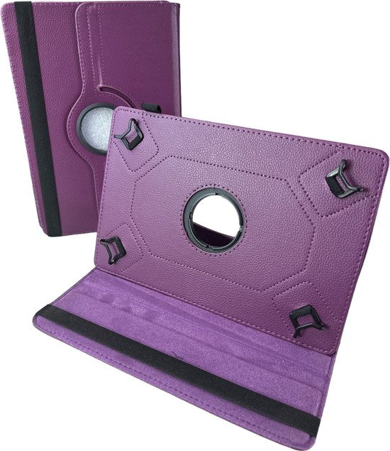 10 inch Tablet Hoesjes – 360° draaibaar – Multi-stand Standfunctie – Paars-Tablethoesjes-Ilumina Benelux