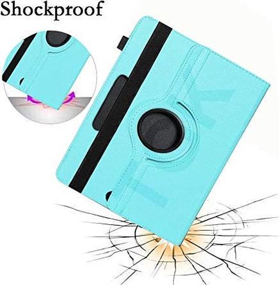 10 inch Tablet Hoesjes – 360° draaibaar – Standfunctie – Lichtblauw-Tablethoesjes-Ilumina Benelux