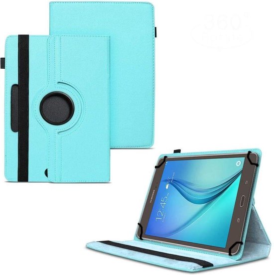 10 inch Tablet Hoesjes – 360° draaibaar – Standfunctie – Lichtblauw-Tablethoesjes-Ilumina Benelux