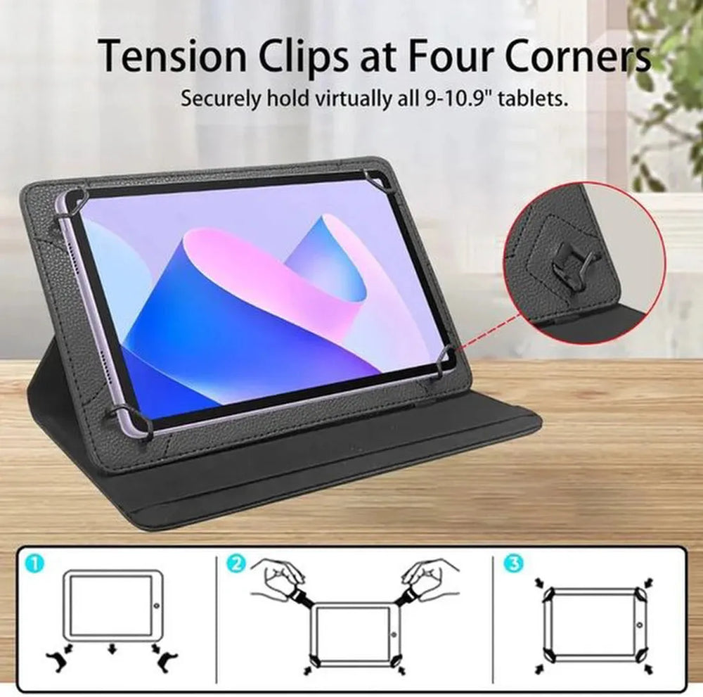 10 inch Tablet Hoesjes – 360° draaibaar – Standfunctie – Zwart-Tablethoesjes-Ilumina Benelux