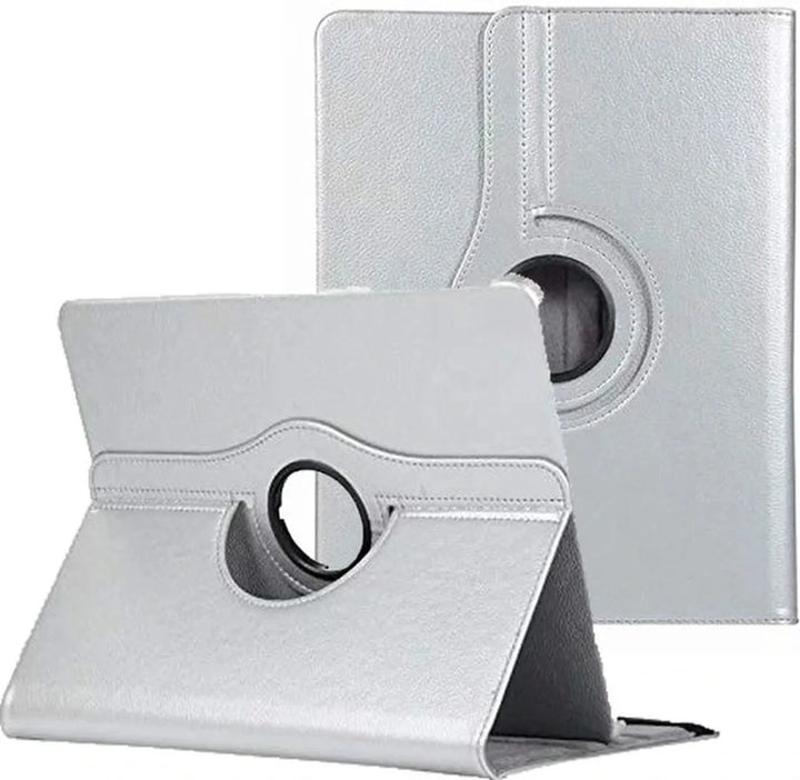 10 inch Tablet – Multi Stand Case Hoesjes – 360° draaibaar – Zilver-Tablethoesjes-Ilumina Benelux