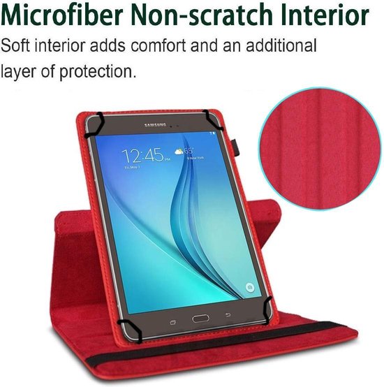 10 inch tablet Hoesjes – 360° draaibaar – Standfunctie – Rood-Tablethoesjes-Ilumina Benelux