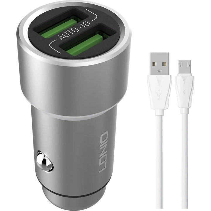 LDNIO C302 Dual USB Quick Charge Autolader 3.6A met Micro-USB Kabel-Ilumina Benelux