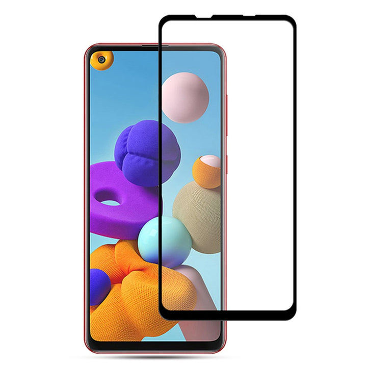 Samsung Galaxy A21S Screenprotector Gehard 9H Glas Full Cover-Ilumina Benelux
