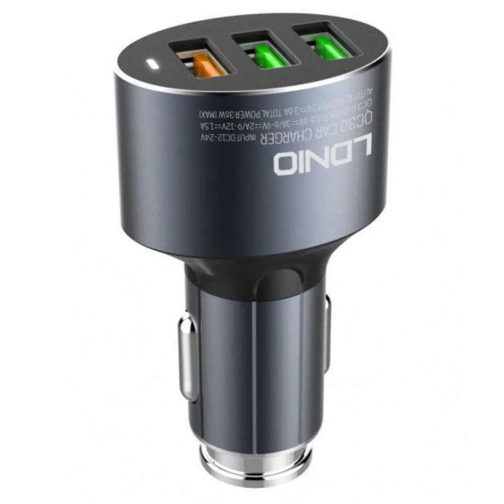 LDNIO C703Q 36W Universele QC3.0 Autolader met 3 USB Poorten en Micro-USB Kabel-Ilumina Benelux