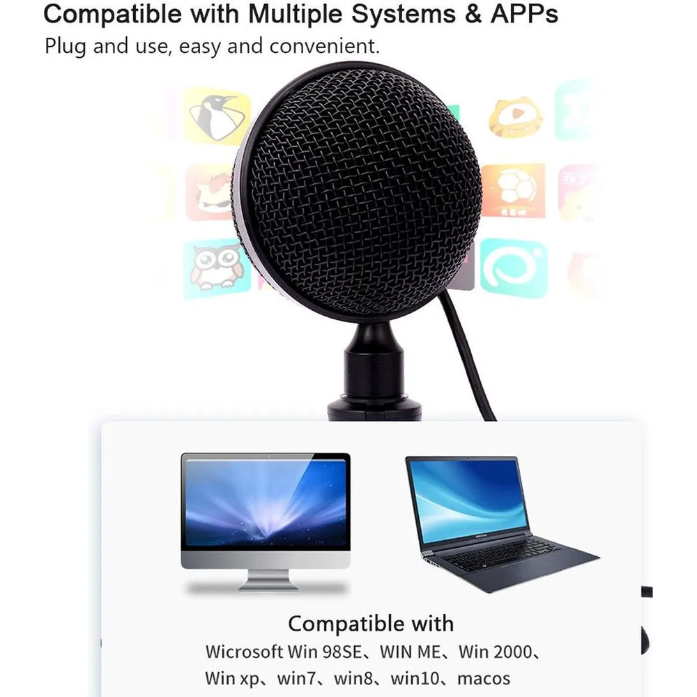 USB Condensator Microfoon met Statief – USB Microfoon voor PC, Laptop, MacBook & PlayStation – Podcast, Streaming, Gaming en Opnames-Ilumina Benelux