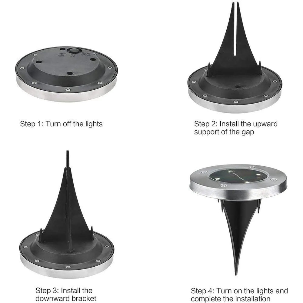 Solar Grondspots LED – Tuinverlichting op Zonne-Energie – Warm Wit – IP65 Waterdicht – Met Schemersensor – Set van 4-Ilumina Benelux