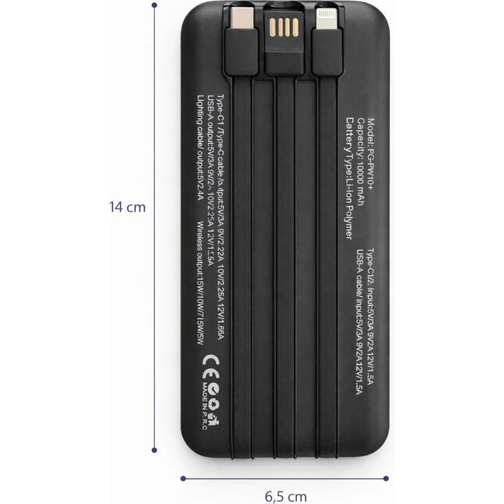 Powerbank 30000mAh – 22.5W Fast Charge – 15W MagSafe Draadloos Opladen – Ingebouwde USB-C, Lightning & USB Kabels – Digitale Display – Zwart-Ilumina Benelux