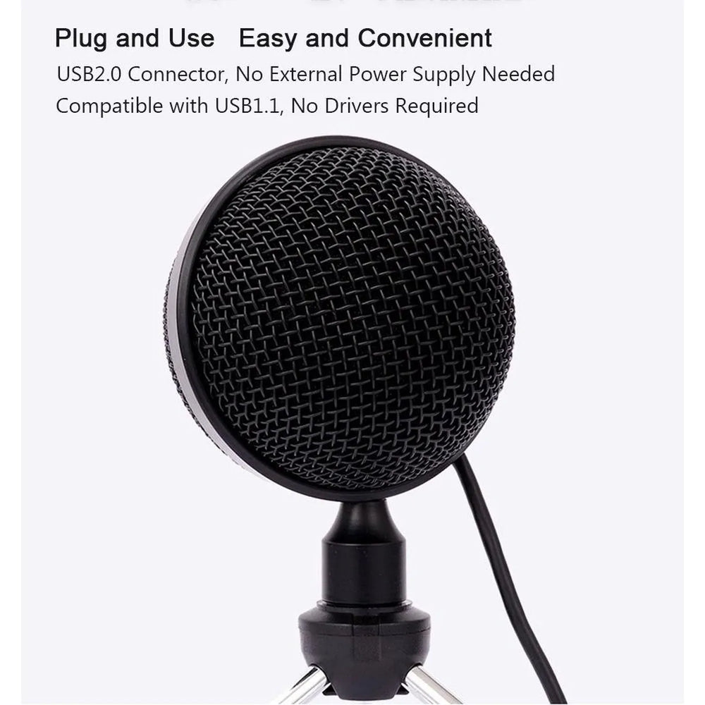 USB Condensator Microfoon met Statief – USB Microfoon voor PC, Laptop, MacBook & PlayStation – Podcast, Streaming, Gaming en Opnames-Ilumina Benelux