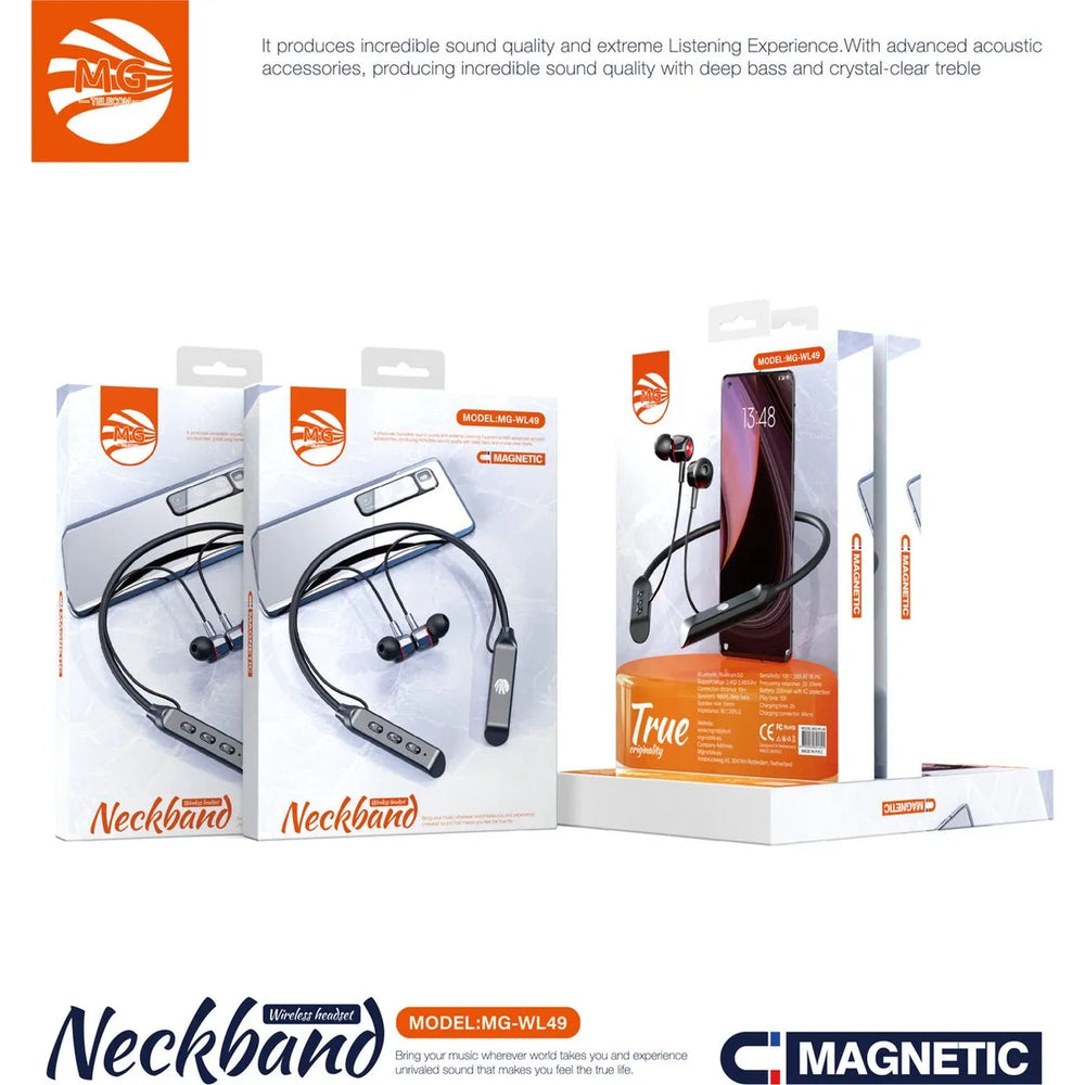Sportoortjes met Nekband – Draadloze Bluetooth Oordopjes – Magnetische Earbuds – Zwart-Ilumina Benelux