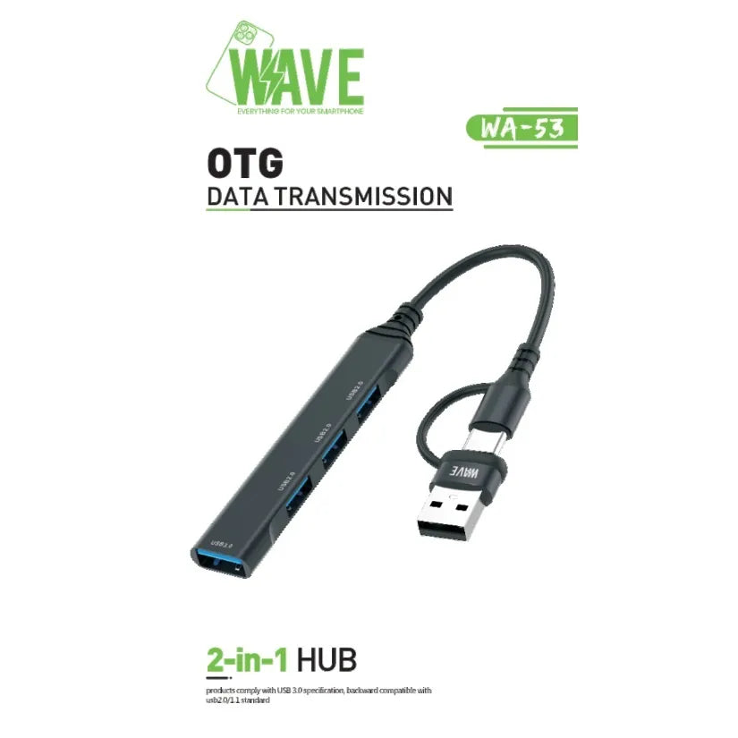 USB-C & USB-A naar USB 3.0 Hub 4-Poorts – USB Splitter – USB 3.0 High Speed Adapter – Geschikt voor Laptop, PC, MacBook, Chromebook en Tablet