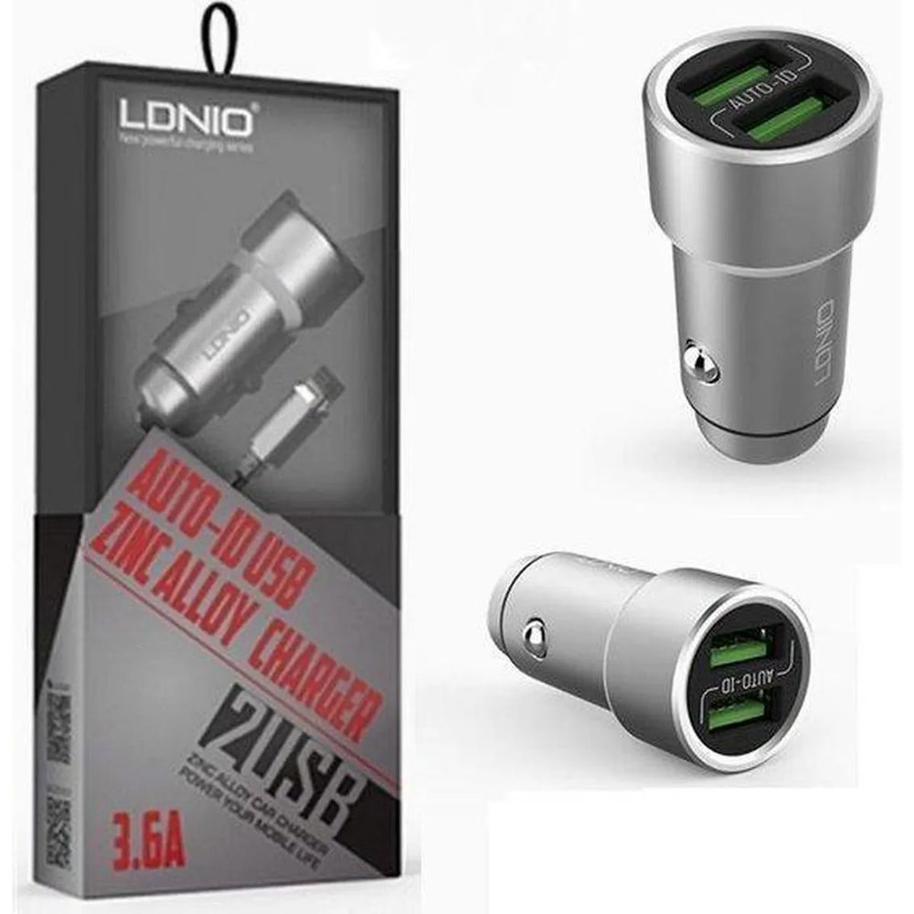 LDNIO C302 Dual USB Quick Charge Autolader 3.6A met Micro-USB Kabel-Ilumina Benelux