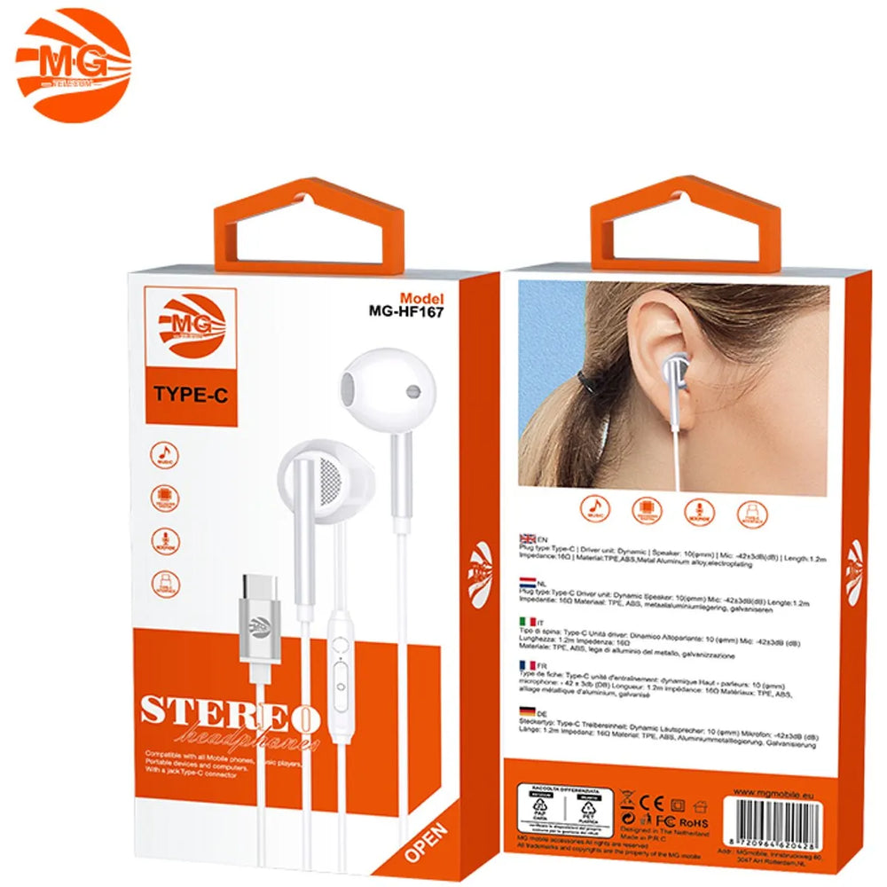 USB-C Oordopjes – Stereo Headset met Microfoon – Wit-Ilumina Benelux