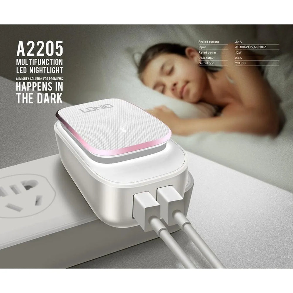 LDNIO A2205 Snellader met USB Kabel – Dual USB Oplader – Geschikt voor iPhone-Ilumina Benelux