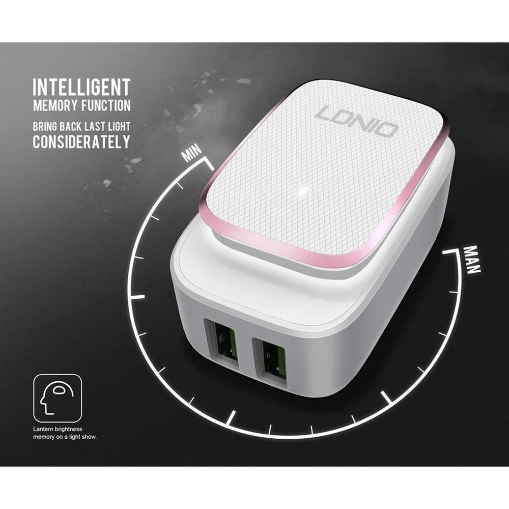 LDNIO A2205 Snellader met USB Kabel – Dual USB Oplader – Geschikt voor iPhone-Ilumina Benelux