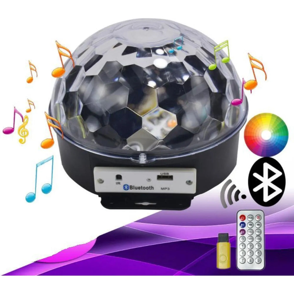 Roterende Discolamp met Bluetooth Speaker – LED Discobal – Muziekgestuurd – USB MP3 Speler – Afstandsbediening – RGB Feestverlichting-Ilumina Benelux