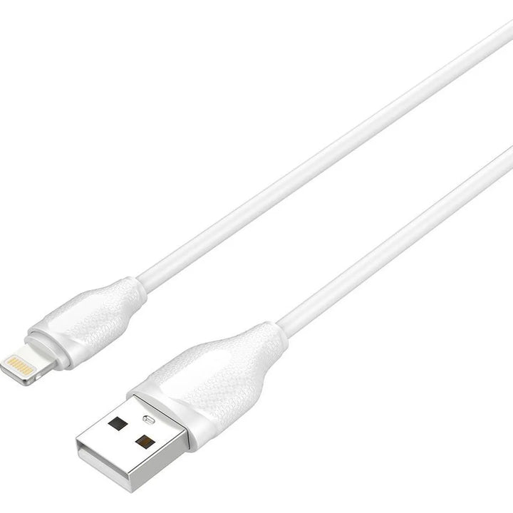 LDNIO LS371 USB-A naar Lightning Kabel – 1 Meter – 2.1A Snelladen – Wit-Ilumina Benelux