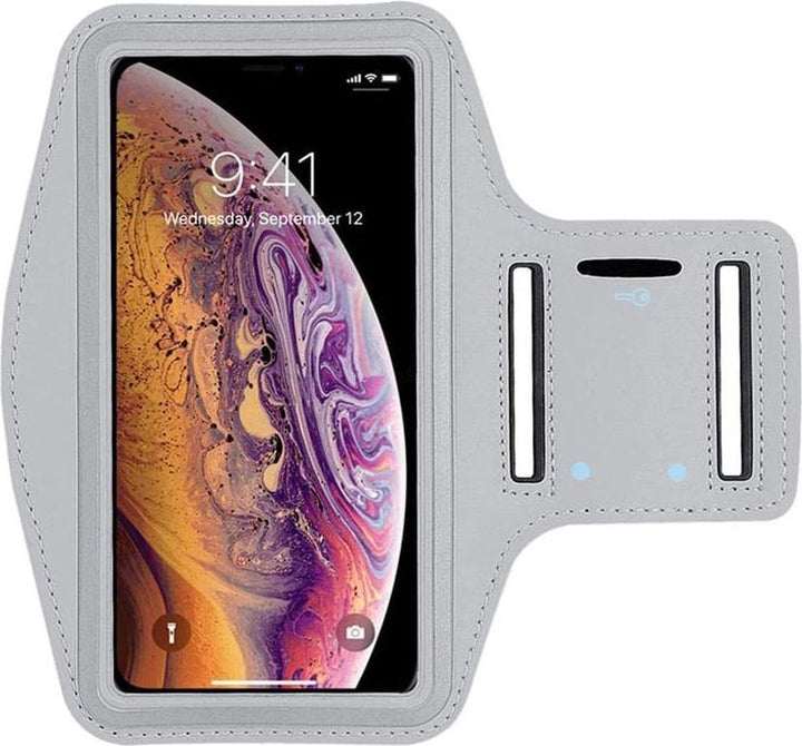 Sportarmband – Geschikt voor iPhone 7/8 – Neopreen Hardloop Armband – Sleutelhouder – Grijs-Ilumina Benelux