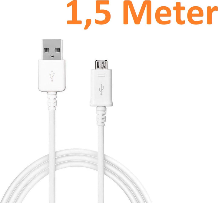 Micro USB Oplaadkabel – Geschikt voor Samsung/Huawei/Sony/PS4 Controller – 1,5 Meter – Wit-USB-Kabels-Ilumina Benelux