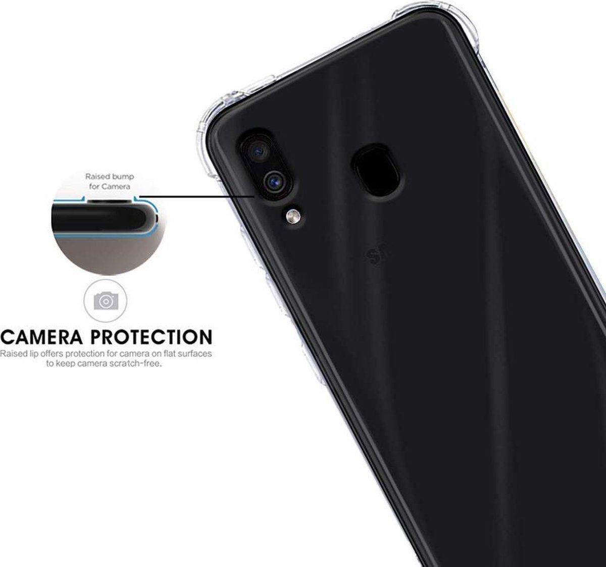 Shockproof Soft TPU hoesje zwart Silicone Case Geschikt voor: Samsung Galaxy A01