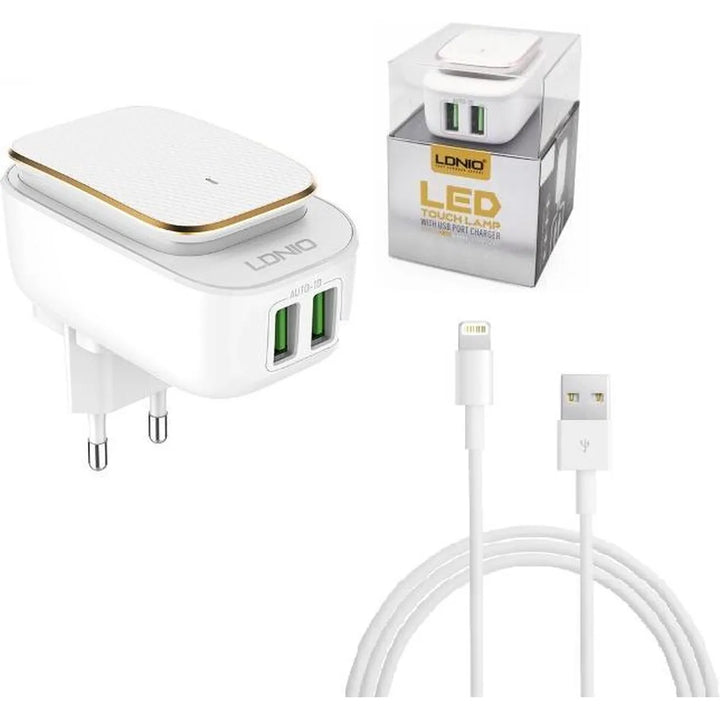 LDNIO A2205 Snellader met USB Kabel – Dual USB Oplader – Geschikt voor iPhone-Ilumina Benelux