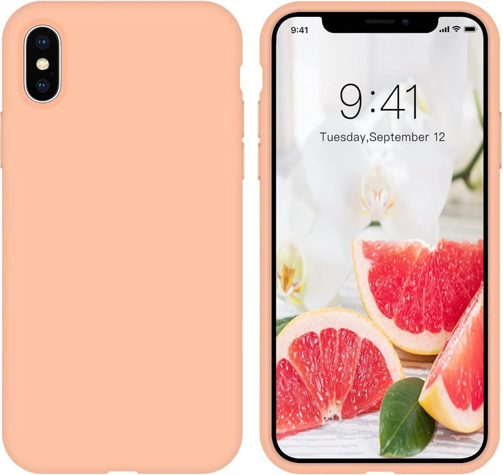 iPhone X/XS Hoesjes – Soft Silicone Backcover – Flexibele TPU Cover – Grapefruit-Ilumina Benelux