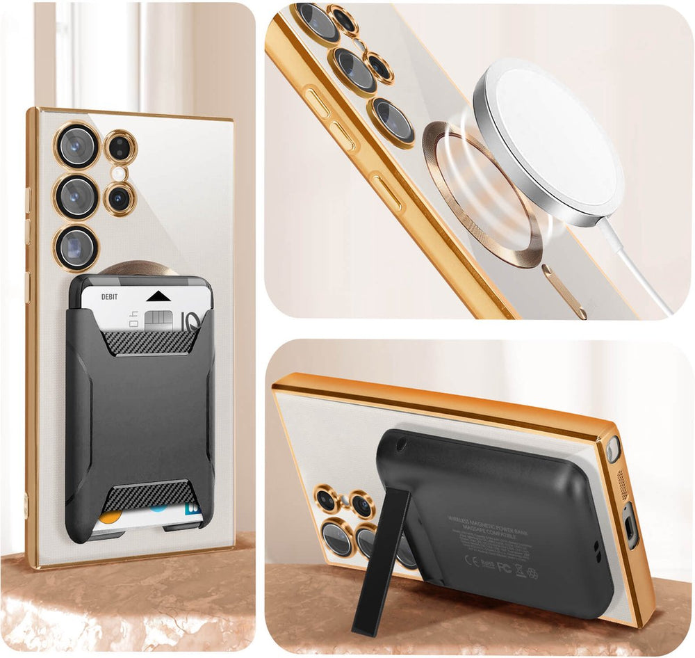 Samsung Galaxy S23 Ultra Hoesjes – MagSafe Backcover – Magnetisch – Schokbestendig – Goud-Ilumina Benelux