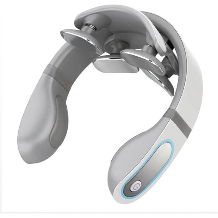 Slimme Nekmassageapparaat – 4 Massagekoppen – Elektrische Pulsmassage – Warmtefunctie – USB Oplaadbaar-Ilumina Benelux
