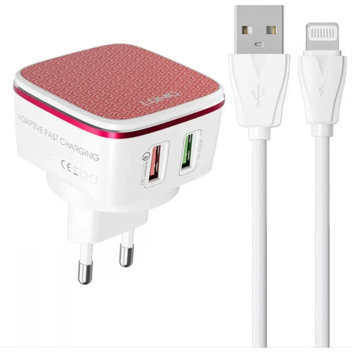 LDNIO A2405Q 30W Quick Charge 3.0 Snellader met Lightning Kabel - Qualcomm Fast Charger - USB Oplader-Ilumina Benelux