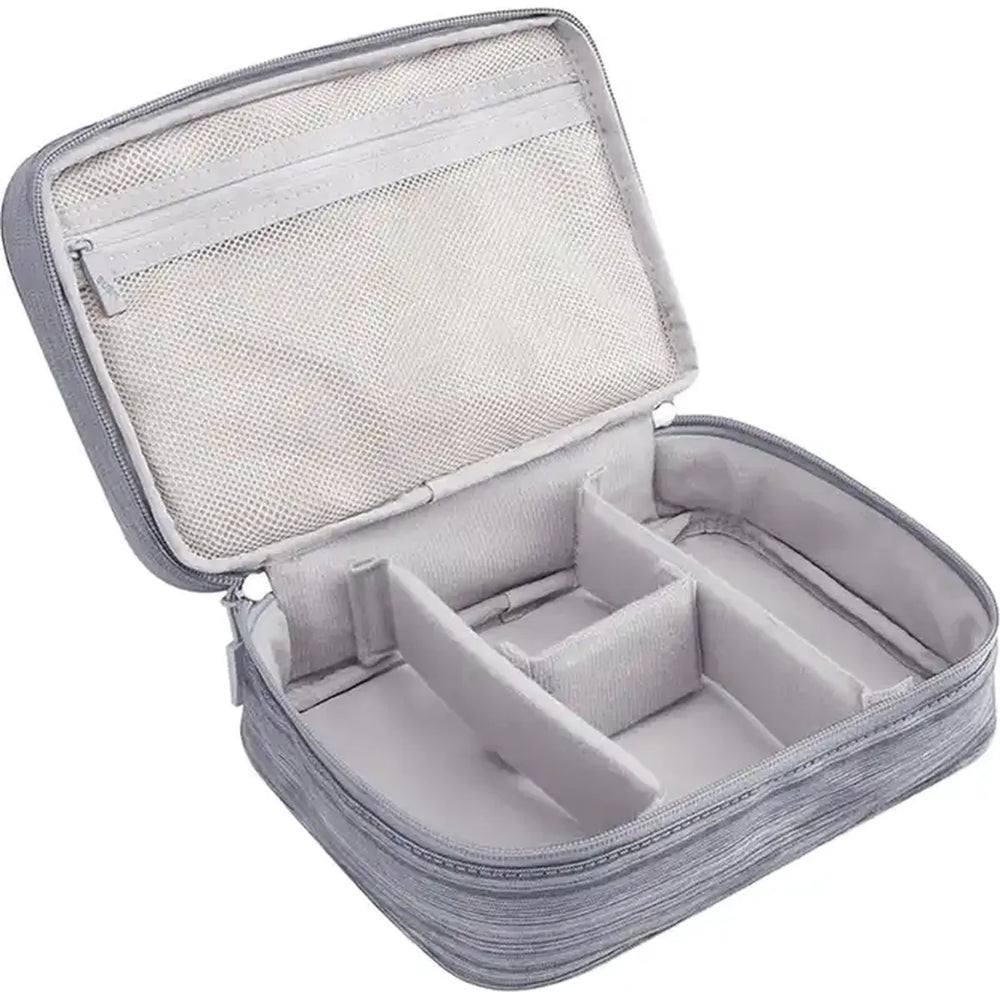Telefoon & Tablet Kabeltas – Elektronica Organizer – Accessoiretas voor Kabels, Opladers, Powerbanks, USB-Sticks & SD-Kaarten – Grijs-Ilumina Benelux